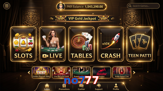 Main screen of No777 casino page for PK players