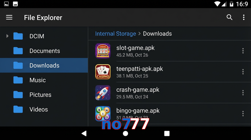 Main screen of No777 gameapk page for PK players